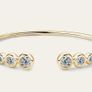 18ct Gold Plated sterling silver open cuff bangle with 1.8ct of Moissanite Image 2
