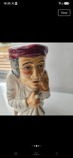 Vintage Roy Kirkham Pottery Scrooge Toby Jug Character Mug  Staffordshire Earthenware
