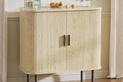 Buffet Storage Cabinet for Living Room, Kitchen Cupboard with Tambour Sliding Door