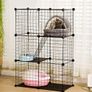 3 Tier Pet Playpen DIY Small Animal Cage Guinea Pig Rabbits Hamster Bunny Puppy Cat Metal Exercise Fence Enclosure Run Cage Metal with 3 Doors 2 Ladders 24 Panels Black 109 x 75 x 39 cm Image 9