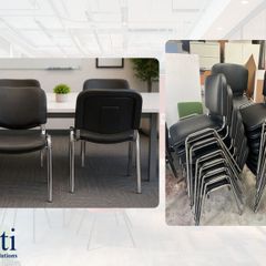 50 X Black Stacking Meeting Chairs - NEW
