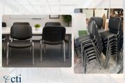 50 X Black Stacking Meeting Chairs - NEW