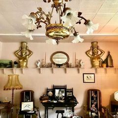 Vintage 6 arm brass chandelier