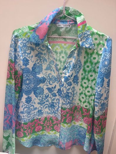 Zara Multicolour Sateen Shirt