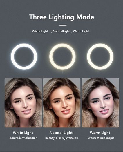 Selfie Ring Light With Tripod Photography Led Rim Of Lamp Mobile Holder Support Tripod Stand Ringlight For Live Video Streaming
