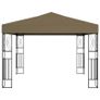 Gazebo with String Lights 3x3 m Taupe Fabric Image 3