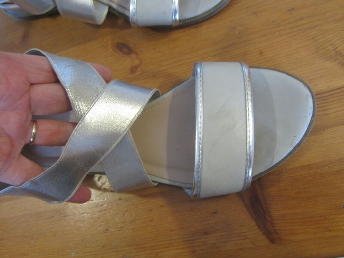 Flat silver and grey      size 7