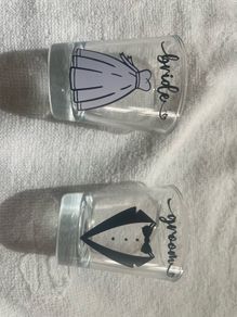 Bride & groom shot glasses