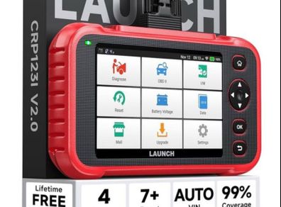 7 reset function LAUNCH CRP123X OBD2 Scanner for Engine Transmission ABS SRS Diagnostics with SAS Calibration/Throttle Reset/Oil Reset, Battery Test, Free Update