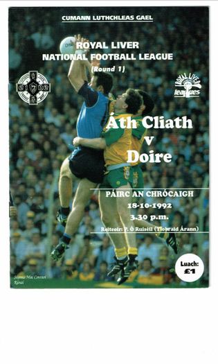 GAA programmes 1992 (Dublin football)