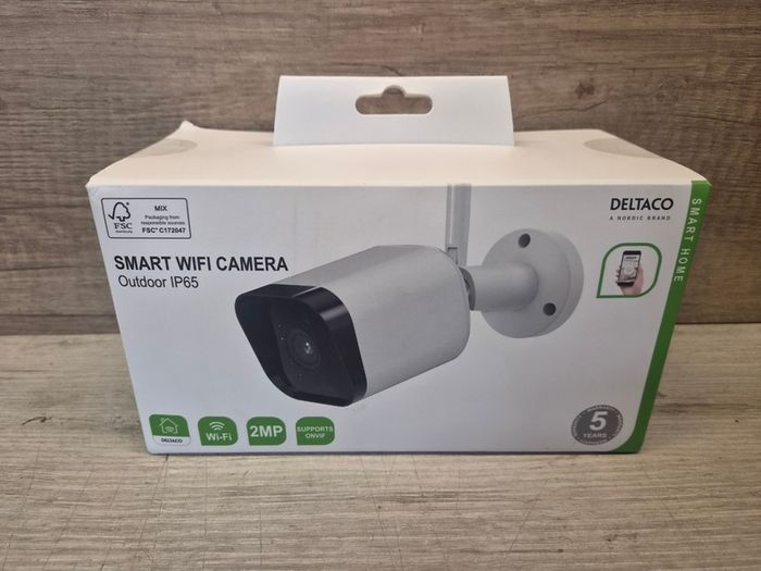 Deltaco Smart Outdoor WiFi Camera, IP65, 2MP, ONVIF, white