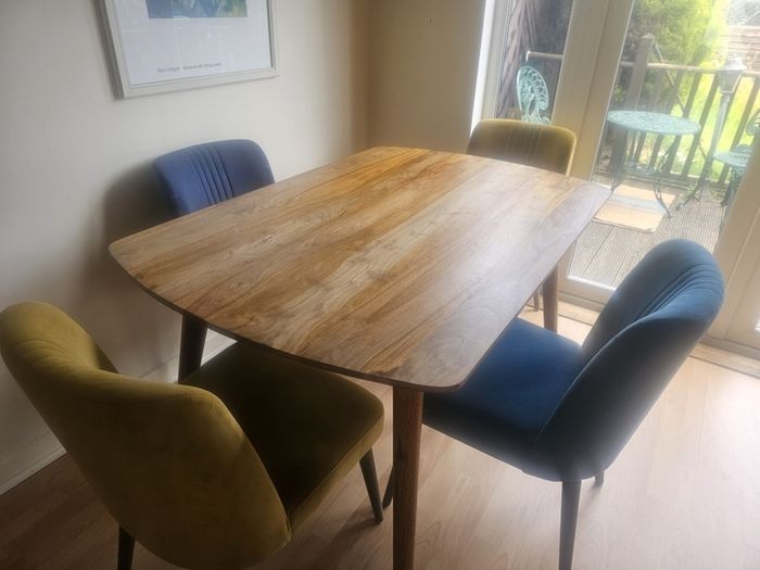 Wood Dining Table & 4 Chairs
