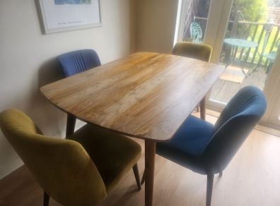Wood Dining Table & 4 Chairs