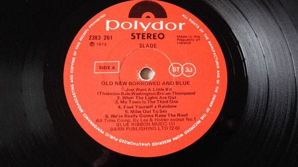Slade  Old New Borrowed And Blue Irish pressing