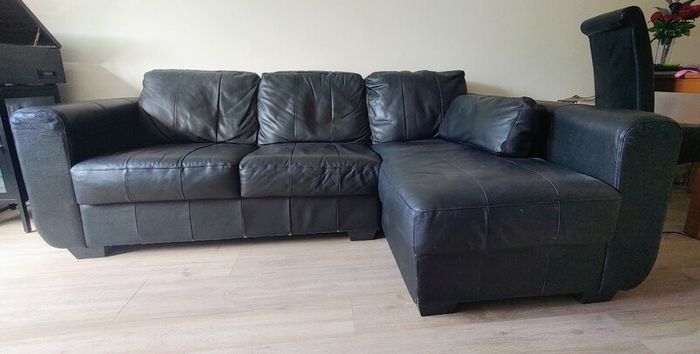 FREE 3-Seater L-Shaped Black Sofa
