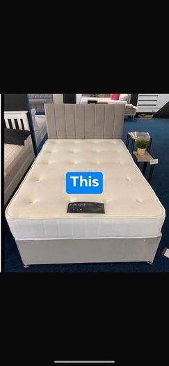 Brand New Stylish Double Divan Beds Instock.. Multiple Headboard Designs And Tufted Memory Foam Mattresses Available