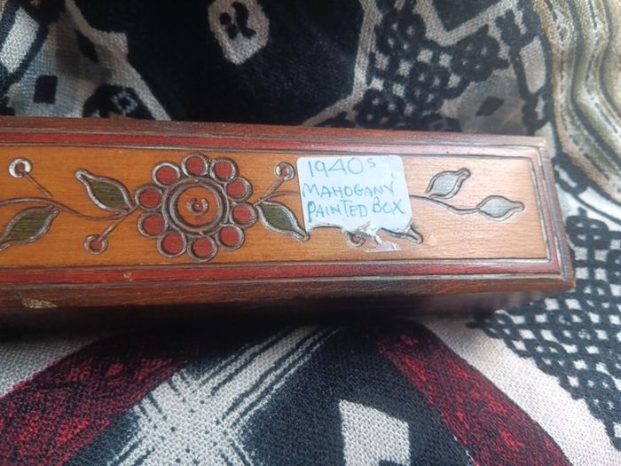 vintage mahogany painted carved box