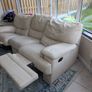 3-Seater Cream Leather Recliner Sofa, Dublin 18 Image 3