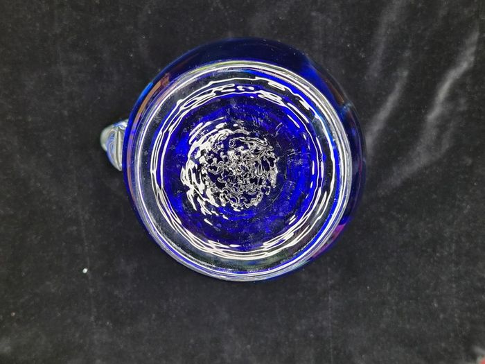 Jerpoint Glass Large Handcrafted Studio Art Glass Pitcher Cobalt Blue