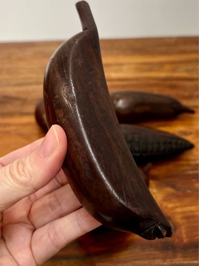 Set of 5 Vintage Carved Wooden Fruit