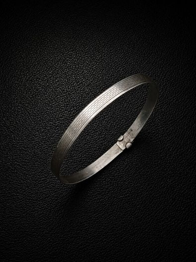 925 Vintage Sterling Silver Engraved Bangle