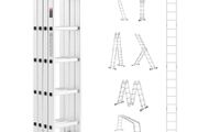 7-in-1 Folding Ladder 5.8M - 150kg Load - Heavy Duty Telescopic Extension
