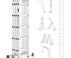 7-in-1 Folding Ladder 5.8M - 150kg Load - Heavy Duty Telescopic Extension