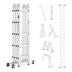 7-in-1 Folding Ladder 5.8M - 150kg Load - Heavy Duty Telescopic Extension