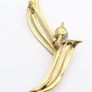 Signed Majorica Gold Plated Sterling Silver Faux Pearl Brooch Image 3