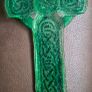 Green Celtic Cross Fused Glass Window Hanger Image 3