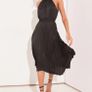 Lipsy Black Halter Pleated High Neck Midi Dress Image 4