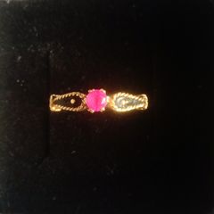 Vintage gold ruby ring size J