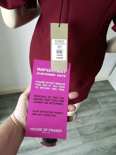 Dark red/burgundy Coast dress, size 12