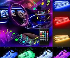 4PCS RGB 72LED Car Interior Atmosphere Decor Light Strips Music Control Dimmable