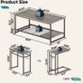 Coffee Table Set Modern Coffee Table with Adjustable Storage Shelf 123CM Industrial Sofa Side Tables for Living Room Modern Nesting Tables Rustic Brown (FREE POSTAGE) Image 6