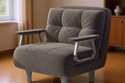4-in-1 Folding Sofa Bed, Single Convertible Chair Bed with 5-Position Backrest &amp; Pillow, Padded Sleeper Couch for Living Room Guest