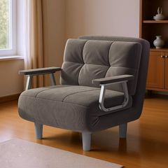 4-in-1 Folding Sofa Bed, Single Convertible Chair Bed with 5-Position Backrest & Pillow, Padded Sleeper Couch for Living Room Guest