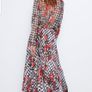 Zara Multicoloured Houndstooth & Floral Print Pleated Flowing Midi Skirt  Xs Image 10