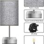 Touch Control Table Lamp, 3-Way Dimmable Bedside Lamps Nightstand Lamps with Flaxen Fabric Shade for Bedroom Living Room,LED Bulbs Included (FREE SHIPPING) Image 4