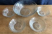 Vintage Glass Dessert Bowl including 4 small bowls