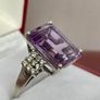 Silver ring with Amethyst and white Topaz Image 4