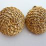 Fab large gold tone vintage earrings clip on Image 2