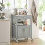 Kitchen cabinet mini kitchen island portable on wheels steel or wooden top Image 4