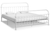 Bed Frame White Metal 180x200 cm