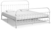 Bed Frame White Metal 180x200 cm