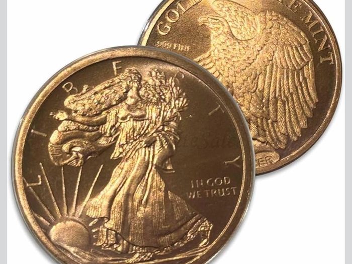 Full tube of 20 x 1 oz 999 Copper copper Walking Liberty Eagle