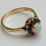 Vintage 9ct Yellow Gold Ruby & Fiery Opal Cluster Ring Image 8