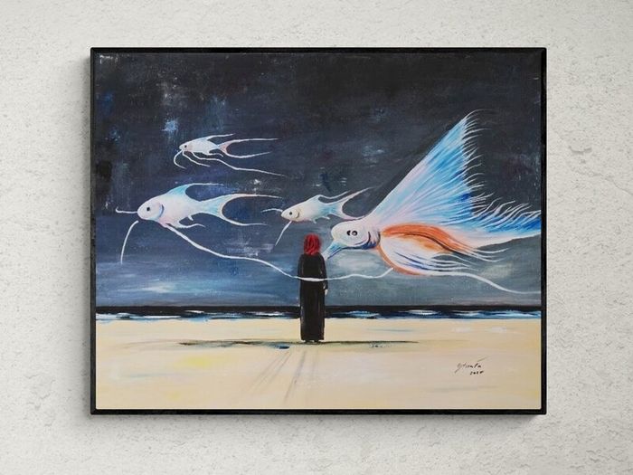 Original hand paint picture, painting by Strzala