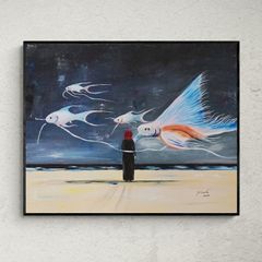 Original hand paint picture, painting by Strzala