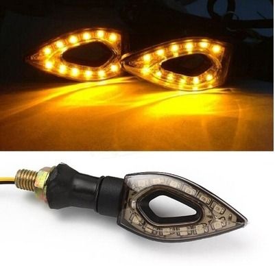 1Pair Waterproof Amber Light 12 LED Motorcycle Turn Signal Lights Indicators Lights